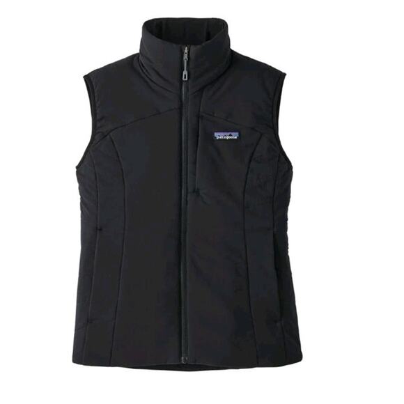Patagonia Womens Medium W's NANO-AIR VEST Black Puffer Jacket Full Zip RIPSTOP - Picture 1 of 12